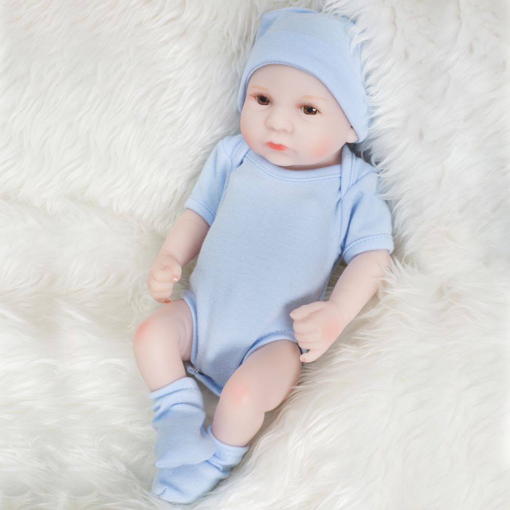 Solid silicone reborn doll, soft and stretchable simulation baby doll, soothing and relaxing to play with