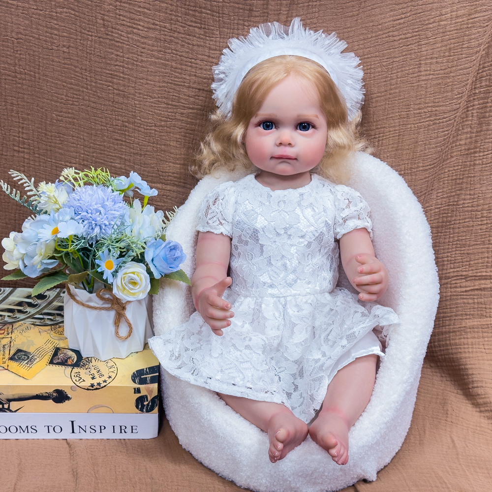 2142 Muñeca con vestido blanco y cuerpo de gel, foto