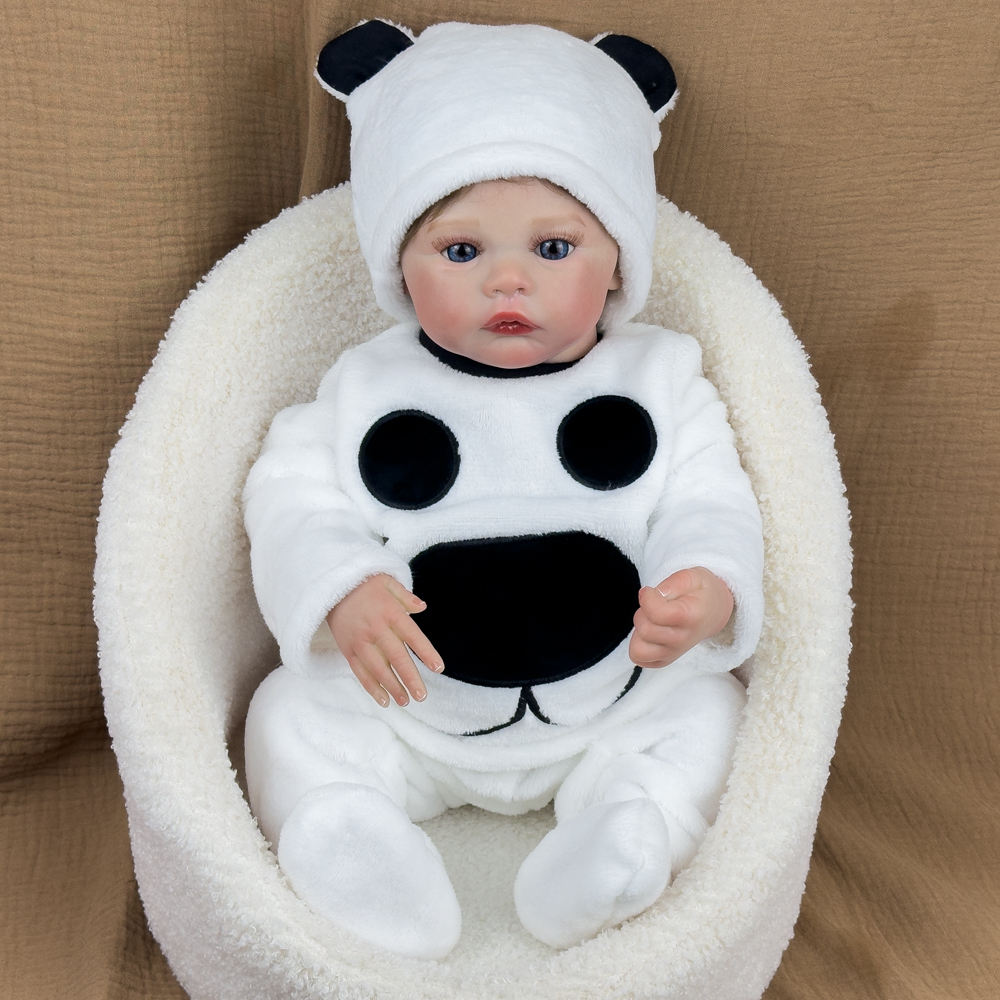 Conjunto panda de peluche blanco